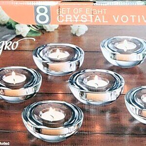 Shannon Crystal Votive Candle Holders Allegro Style, 8 Piece Set